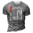 Red On Friday Dad Military Remember Everyone Deployed Flag 3D Print Casual Tshirt Grey