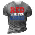 Red White And Bearded Funny 4Th Of July Pride Patriot Men 3D Print Casual Tshirt Grey