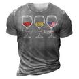 Red Wine & Blue 4Th Of July Wine Red White Blue Merica Usa 3D Print Casual Tshirt Grey