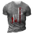 Reel Cool Bonus Dad American Flag Fishing Fathers Day 3D Print Casual Tshirt Grey