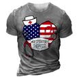 Respiratory Therapist Love America 4Th Of July For Nurse Dad 3D Print Casual Tshirt Grey