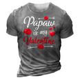 Retro Hearts Papaw Is My Valentines Day Fathers Day 3D Print Casual Tshirt Grey