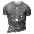 Sailboat Anchor Sailing Boater Captain 3D Print Casual Tshirt Grey