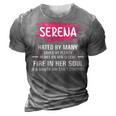 Serena Name Gift Serena Hated By Many Loved By Plenty Heart On Her Sleeve 3D Print Casual Tshirt Grey