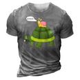 Snail Riding Turtle Funny Gift 3D Print Casual Tshirt Grey