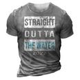 Straight Outta The Water Cool Christian Baptism 2022 Vintage 3D Print Casual Tshirt Grey
