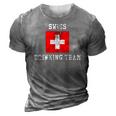 Swiss Drinking Team Funny National Pride Gift 3D Print Casual Tshirt Grey