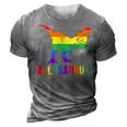 T Rex Dinosaur Lgbt Gay Pride Flag Allysaurus Ally 3D Print Casual Tshirt Grey