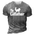 The Catfather Persian Cat Lover Funny Father Cat Dad 3D Print Casual Tshirt Grey
