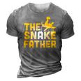 The Snake Father Funny Reptile Owner 3D Print Casual Tshirt Grey
