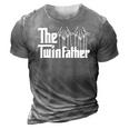 The Twinfather Funny Father Of Twins Twin Daddy Parent 3D Print Casual Tshirt Grey