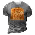 Toasted Slice Of Toast Bread 3D Print Casual Tshirt Grey
