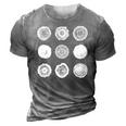 Tree Trunk Pattern Tree Forest Growth Rings 3D Print Casual Tshirt Grey