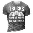 Truck Driver - Funny Big Trucking Trucker 3D Print Casual Tshirt Grey