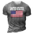 United States Flag Cool Usa American Flags Top Tee 3D Print Casual Tshirt Grey