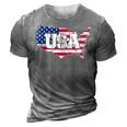 Usa American Flag United States Of America 4Th Of July 3D Print Casual Tshirt Grey