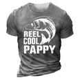 Vintage Reel Cool Pappy Fishing Fathers Day Gift 3D Print Casual Tshirt Grey
