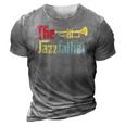 Vintage The Jazzfather Happy Fathers Day Trumpet Player 3D Print Casual Tshirt Grey