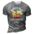 Vintage Worlds Best Ball Python Dad Pet Snake 3D Print Casual Tshirt Grey
