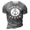 Virginia Beach Commonwealth Of Virginia 3D Print Casual Tshirt Grey
