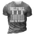 Volleyball Dad Scan For Payment Funny Barcode Fathers Day 3D Print Casual Tshirt Grey