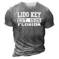 Womens Retro Lido Key Florida Souvenirs Lido Key Fl 3D Print Casual Tshirt Grey