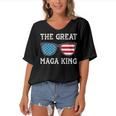 Anti Joe Biden Ultra Maga The Return Of The Great Maga King V3 Women's Bat Sleeves V-Neck Blouse