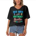 Big Bro Of The Birthday Sweetie Ice Cream Bday Party Brother Women's Bat Sleeves V-Neck Blouse