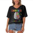 Embrace Neurodiversity V2 Women's Bat Sleeves V-Neck Blouse