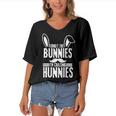 Forget The Bunnies Im Chasing Hunnies Funny Women's Bat Sleeves V-Neck Blouse