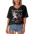 Friends Dont Let Friends Fight Brain Aneurysm Alone Unicorn Burgundy Ribbon Brain Aneurysm Bpd Brain Aneurysm V2 Women's Bat Sleeves V-Neck Blouse