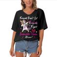 Friends Dont Let Friends Fight Eosinophilic Disease Alone Pink Ribbon Eosinophilic Disease Eosinophilic Disease Awareness Women's Bat Sleeves V-Neck Blouse