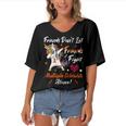 Friends Dont Let Friends Fight Multiple Sclerosis Alone Unicorn Orange Ribbon Multiple Sclerosis Multiple Sclerosis Awareness Women's Bat Sleeves V-Neck Blouse