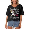 Friends Dont Let Friends Fight Parkinsons Alone Grey Ribbon Parkinsons Parkinsons Awareness Women's Bat Sleeves V-Neck Blouse