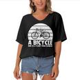 Funny Bicycle I Ride Fun Hobby Race Quote A Bicycle Ride Is A Flight From Sadness Women's Bat Sleeves V-Neck Blouse