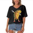 Funny Dabbing Taco Cinco De May Mexican Food V5 Women's Bat Sleeves V-Neck Blouse