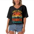 Funny Family Beach Summer Vacation Women's Bat Sleeves V-Neck Blouse