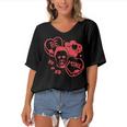 Funny Horror Valentines Day Women's Bat Sleeves V-Neck Blouse