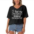 Funny I Had My Patience Tested Im Negative Women's Bat Sleeves V-Neck Blouse