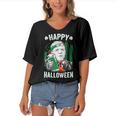 Funny Leprechaun Biden Happy Halloween For St Patricks Day Women's Bat Sleeves V-Neck Blouse