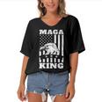 Funny Maga King Trump Supporter Gift Maga King Women's Bat Sleeves V-Neck Blouse