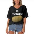 Funny Potato Women's Bat Sleeves V-Neck Blouse