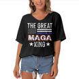 Funny The Great Maga King Trump 2022 Amp 2024 Women's Bat Sleeves V-Neck Blouse