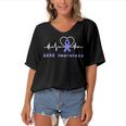 Gerd Awareness Heartbeat Periwinkle Blue Ribbon Gastroesophageal Reflux Disease Gerd Awareness Women's Bat Sleeves V-Neck Blouse