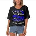 Gerd Doesnt Come With A Manual It Comes With A Family Who Never Gives Up Periwinkle Blue Ribbon Gastroesophageal Reflux Disease Gerd Awareness Women's Bat Sleeves V-Neck Blouse