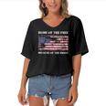 Home Of The Free Because Brave Grunge Women's Bat Sleeves V-Neck Blouse