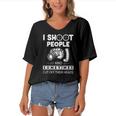 I Shoot People And Sometimes Cut Off Their Heads Photographer Photography S Women's Bat Sleeves V-Neck Blouse