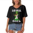 Jack Russell Terrier Patricks Day For Dog Lovers Women's Bat Sleeves V-Neck Blouse