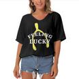 Lucky Turkey Wishbone Vintage 10 Shirt Women's Bat Sleeves V-Neck Blouse