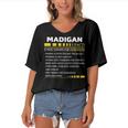 Madigan Name Gift Madigan Facts Women's Bat Sleeves V-Neck Blouse